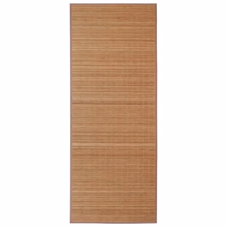 Berkfield Home Round Bamboo Rug in Brown, Diameter: 100 cm