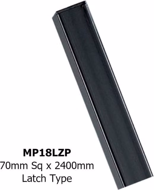 Burbage Iron Craft Square Flat Top Steel In-Ground Post with Latch, Black, W: 7 cm, D: 7 cm, H: 240 cm
