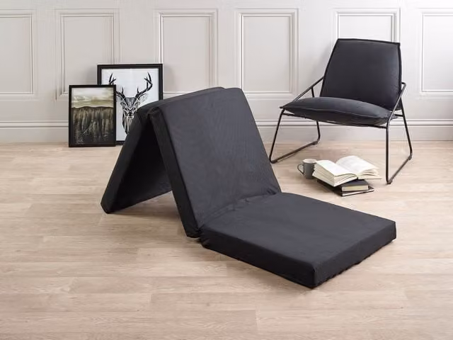 Rest Relax Badenia Visco Therapy Folding Z Bed Futon Mattress, Small Single, Pink and Black, Depth: 8 cm