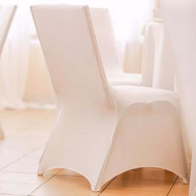 OHS White Stretch Dining Banquet Chair Cover