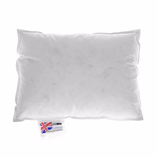 HOMESCAPES White Goose Down and Feather Cushion Insert with Cotton Cover, W/D/H: 40 x 30 x 30 cm