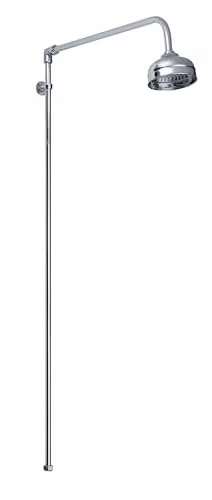 Balterley Chrome Rigid Shower Riser Rail Kit with Round Overhead Showerhead, W/D/H: 10.0 x 57.0 x 102.5 cm