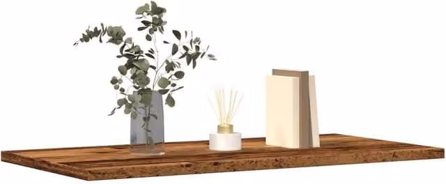 Berkfield Home Set of 4 Wall Mounted Shelves in Brown Old Wood, W: 60 cm, D: 30 cm, H: 1.5 cm