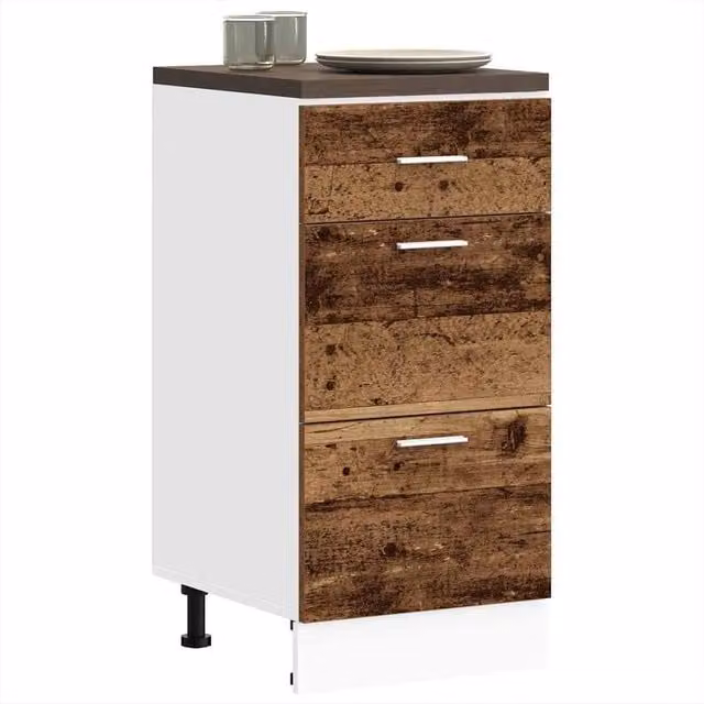 Berkfield Home Brown Kitchen Base Unit in Engineered Wood, W/D/H: 40 x 46 x 81.5 cm