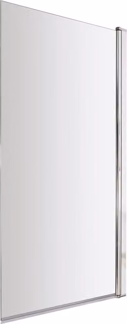 Balterley Reversible 6mm Toughened Safety Glass Bath Screen with Easy Clean Coating, Chrome and Silver
