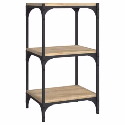 vidaXL Industrial Book Cabinet in Brown Sonoma Oak with Adjustable Shelves and Media Compartments, W/D/H: 40 x 33 x 70.5 cm