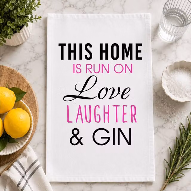 60 Second Makeover This Home Is Run On Love Laughter & Gin White Cotton Tea Towel