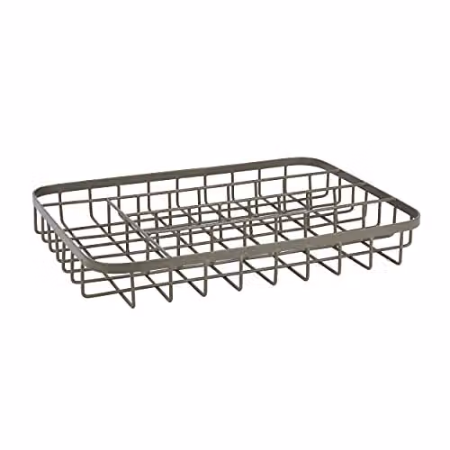 KitchenCraft Living Nostalgia Metal Wire Cutlery Tray with Compartments, W/D/H: 36 x 26.5 x 5 cm, Black