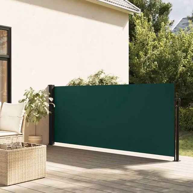 Berkfield Home Retractable Side Awning in Dark Green, W/H: 117 x 300 cm