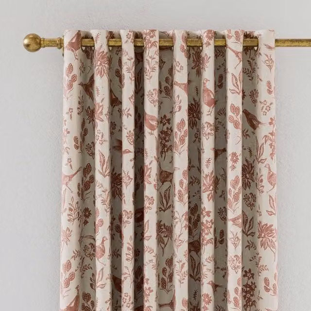 Joules Festival Pheasants Blackout Eyelet Curtains, Multicolour, W: 167.64 cm, H: 228.6 cm
