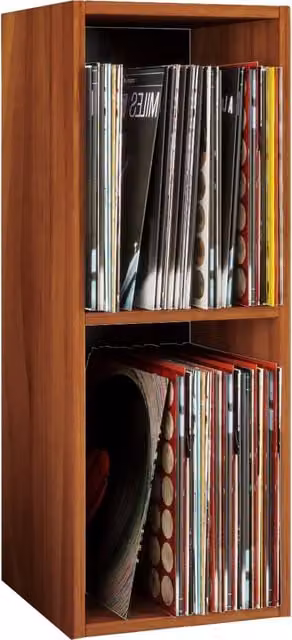 VCM Records LP Stand Shelf Platto 2f in Walnut Brown, W/D/H: 72 x 34 x 30 cm