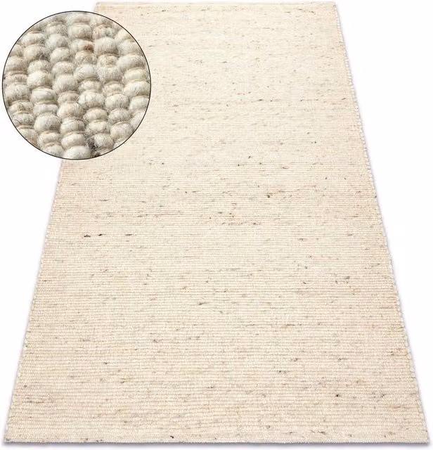 RugsX Nepal Woven Wool Rug in Beige, W/D: 140 x 190 cm