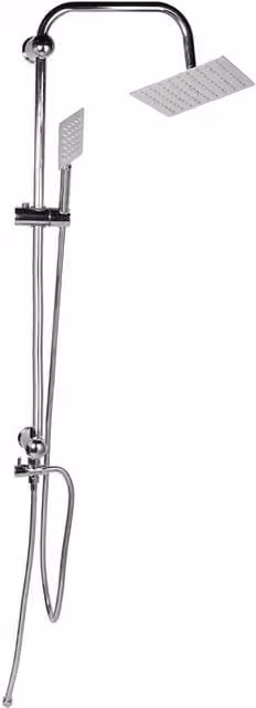KORVIXA Large Twin Head Waterfall Shower Kit with Overhead Rain Shower and Diverter in Chrome Silver, W: 52 cm, H: 1000 cm
