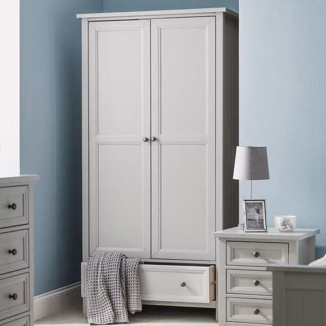 Julian Bowen Maine Two Door Wardrobe in Grey
