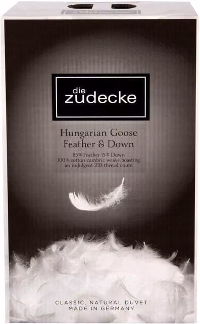 Surrey Down Hungarian Goose Feather and Down 4.5tog Duvet in White, Double