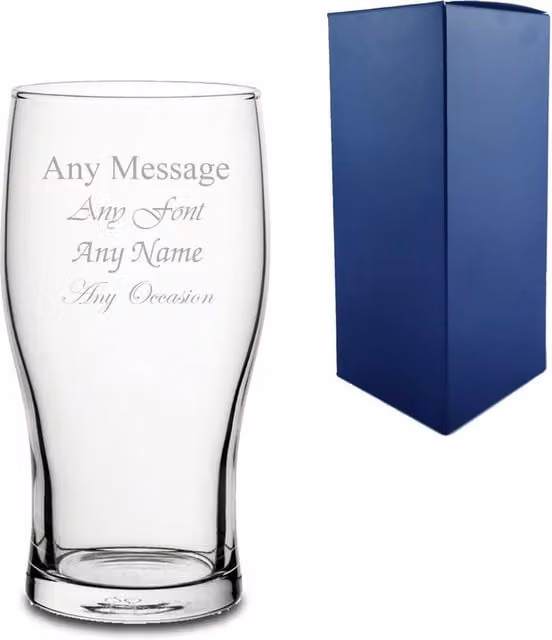Uniqueful Personalised Engraved Tulip Pint Beer Glass in Transparent, 100 ml