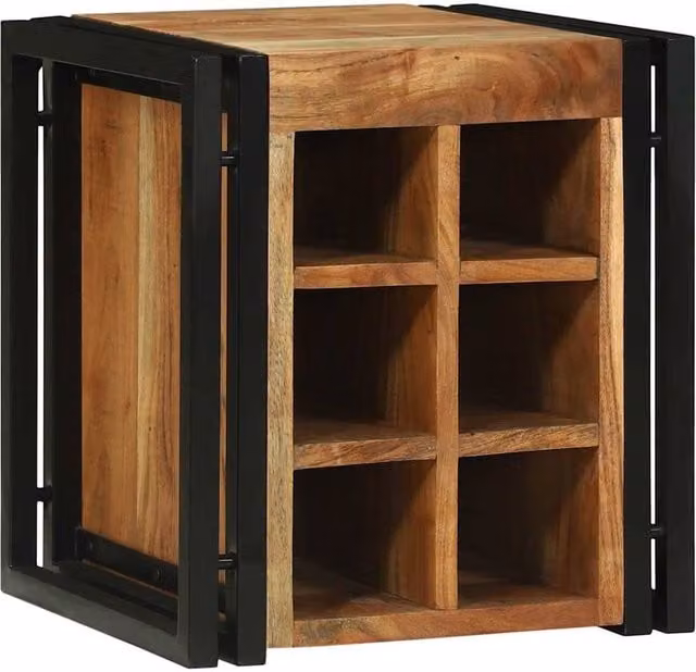 Berkfield Home Modern Wine Rack in Brown Oiled Acacia Wood, W/D/H: 34.5 x 35 x 39 cm