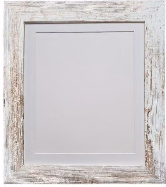 Frames & Mirrors 4U Metro Distressed White Single Picture Frame with White Mount for A3 Images