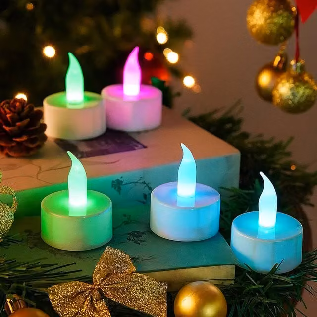 Voltico Colour Changing LED Tea Light Flameless Candles, 6 Piece Set, White