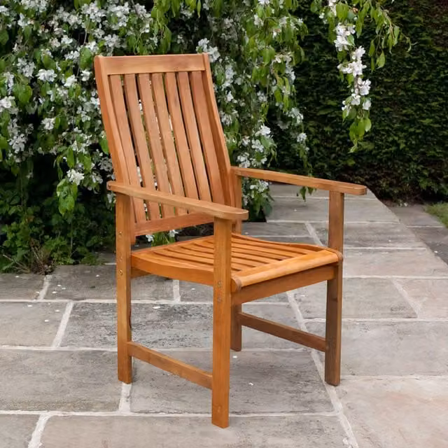 BillyOh Brown Acacia Wood High Back Windsor Armchair Set of 8