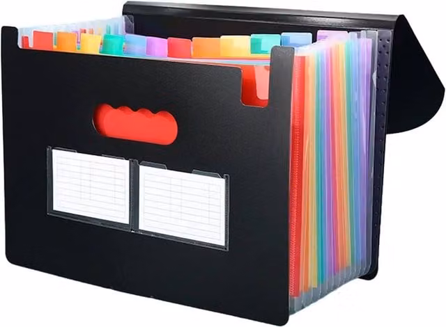 PAWNORA A4 25 Pocket Document Display Folder in Black