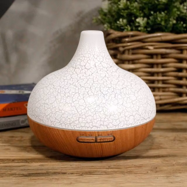KDMD Santorini Shell Effect USB Colour Change LED Ultrasonic Electric Diffuser, White