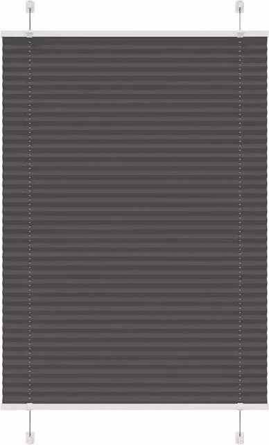 Berkfield Home Single Pleat Corded Blind in Black, Polyester, W: 94.4 cm, H: 150 cm