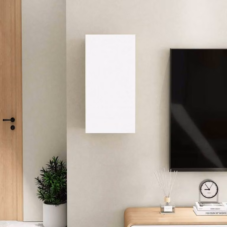 Berkfield Home White Wall Mounted TV Cabinet with Internal Shelves, W/D/H: 30.5 x 30 x 60 cm