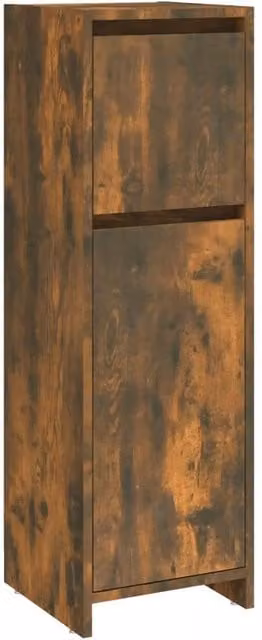 Berkfield Home Smoked Oak Bathroom Cabinet in Brown, W/D/H: 30 x 30 x 95 cm