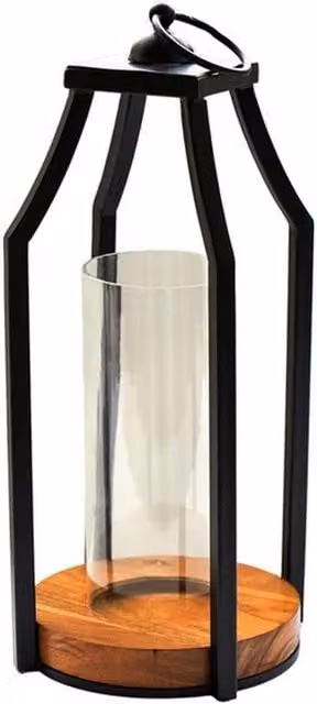 Lemon Pavilion Furniture and Decor Felicity Circular Base Lantern in Black, W14 x D14 x H30 cm