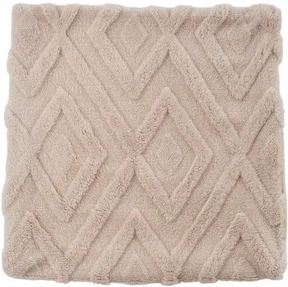 PAWNORA Set of 2 Beige Faux Fur Square Cushion Covers, W x H: 45 x 45 cm