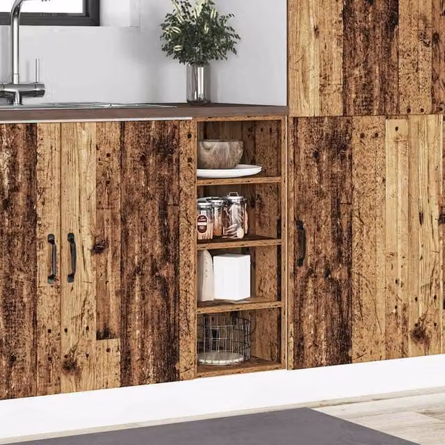 Berkfield Home Brown Kitchen Base Unit with Hinged Doors and Internal Shelves, W/D/H: 30.0 x 44.5 x 81.5 cm