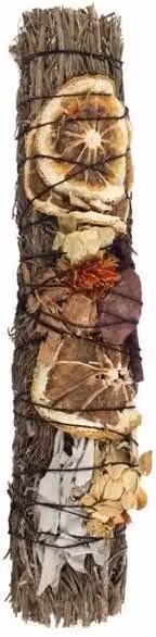 KDMD 9in Ritual Wand Smudge Stick with Rosemary, Palo Santo and Red Jasper in Red and Multicolour