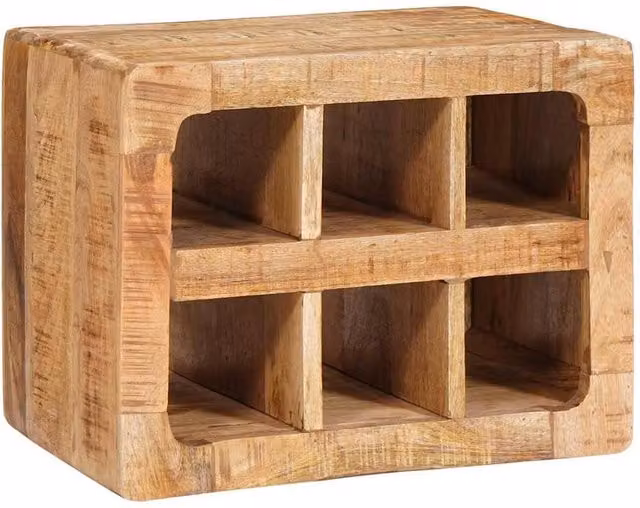 Berkfield Home Traditional Wall-mounted Wine Rack in Brown Solid Mango Wood W/D/H: 35 x 30 x 30 cm