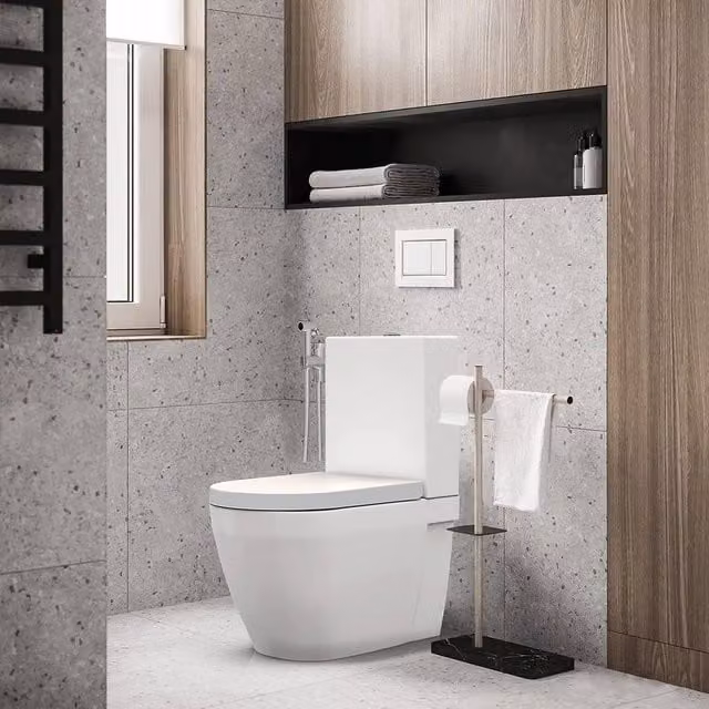 London Boutique D Shaped Soft Close Toilet Seat with Quick Release Hinge Kit in White