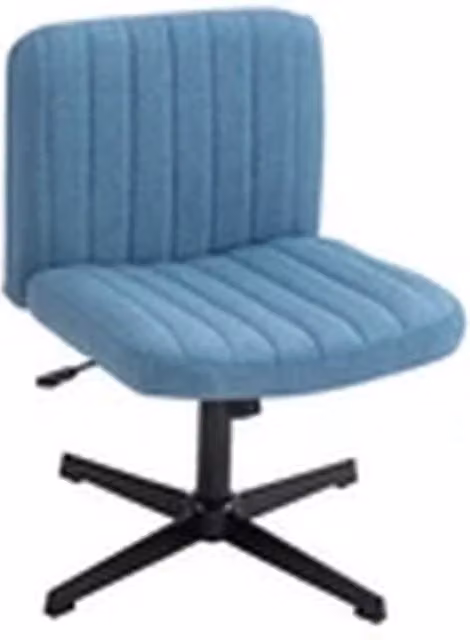 EONLION Armless Blue Fabric Padded Office Visitor Chair for Home or Office