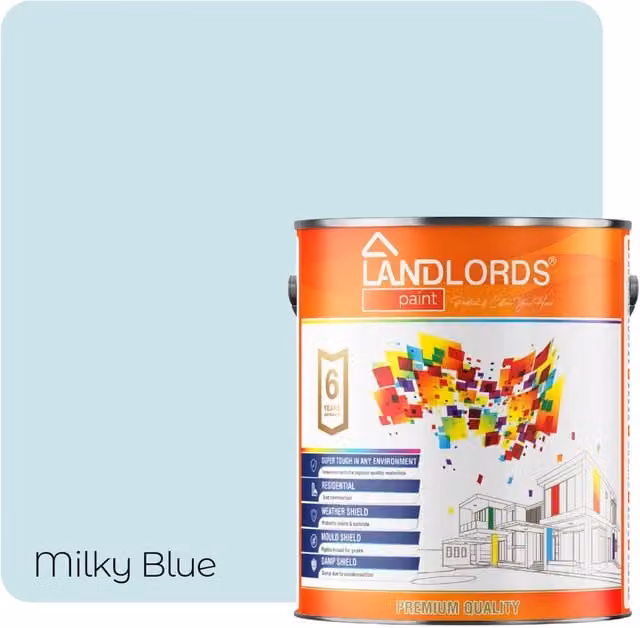 Landlords Paint Milky Blue Weatherproof Quick Drying Water Based Garden and Wood Paint, 10 l