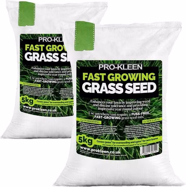 Pro-Kleen Fast Growing Green Lawn Seed for New Lawns, Overseeding and Patch Repair, 10kg