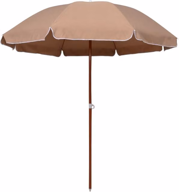 Berkfield Home Parasol with Steel Pole, Beige, Diameter: 240 cm