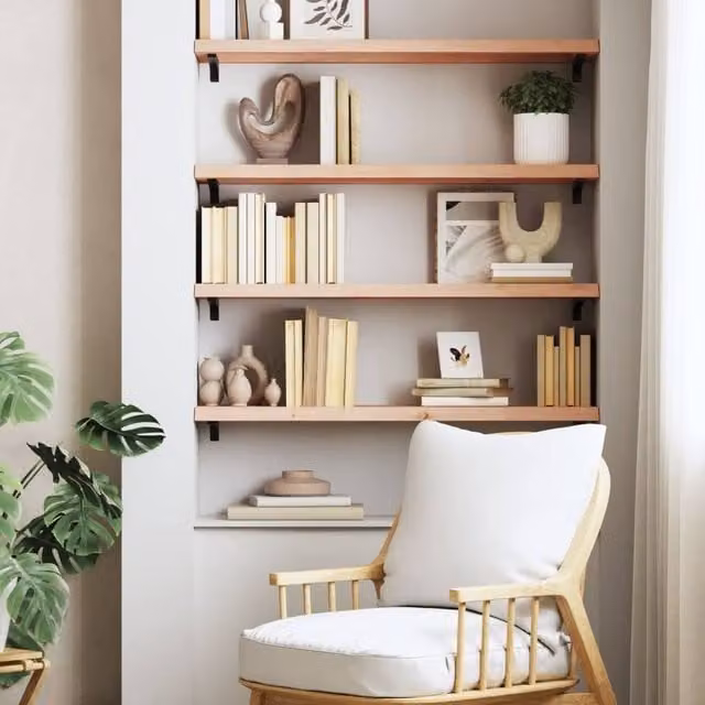 Berkfield Home Wall Mounted Rustic Oak Shelf in Light Tan, W: 100 cm, D: 30 cm