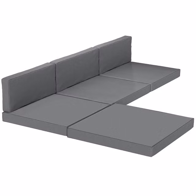 Outsunny 7-Piece Patio Furniture Cushion Set with Removable Covers, Dark Grey, W: 60 cm x D: 60 cm