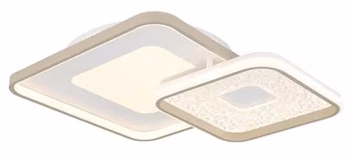 Netlighting Mosaiko Twin Square Semi Flush Ceiling Light in White and Sand with Dimmable LED and Remote Control
