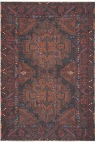 Kukoon Ethnic Kilim Area Rug in Red and Multicolour, Washable and Non-Slip, W/D/H: 120 x 170 cm