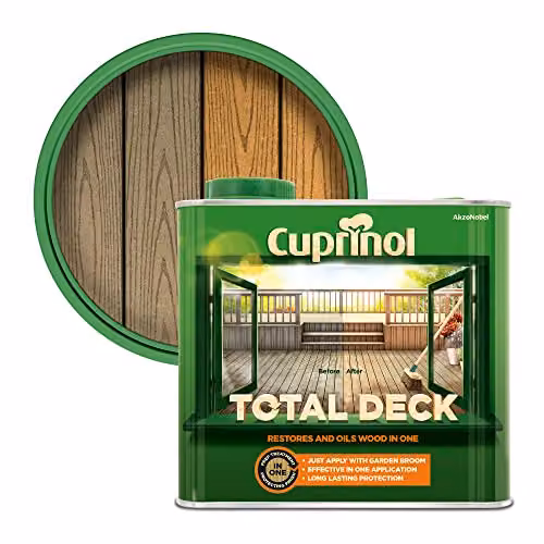 Cuprinol Total Deck Restore and Oil Wood Clear Transparent Water Based 2.5 l