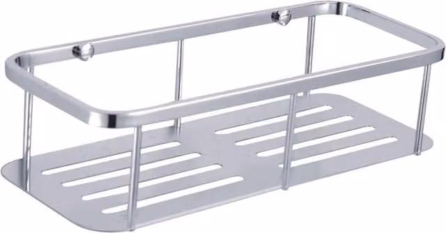 Showerdrape Contempo Wall Mounted Stainless Steel Slatted Bottle Basket in Silver