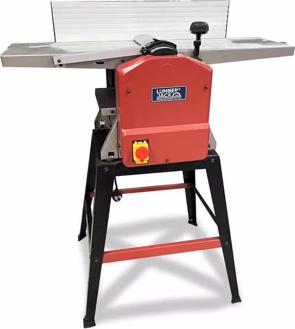 Lumberjack 254mm Professional Benchtop Planer Thicknesser with Leg Stand, 1500W, Red