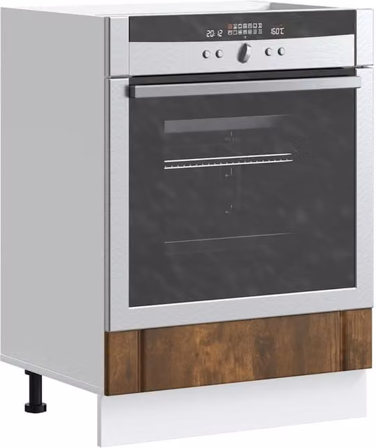 Berkfield Home Lucca Freestanding Oven Cabinet in Smoked Oak Brown with Glass Doors