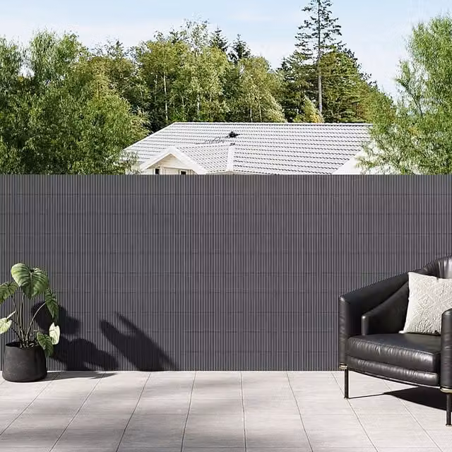 Breeins Semi-Transparent Sun-Blocked Privacy Fence, Anthracite Grey, W: 300 cm, H: 180 cm