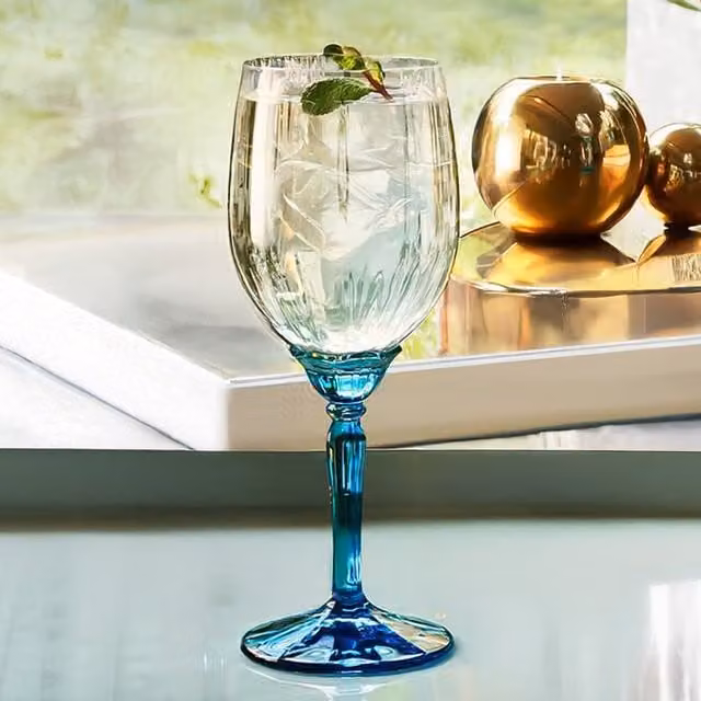 Bormioli Rocco Florian Blue Wine Glasses, 535 ml, Set of 12
