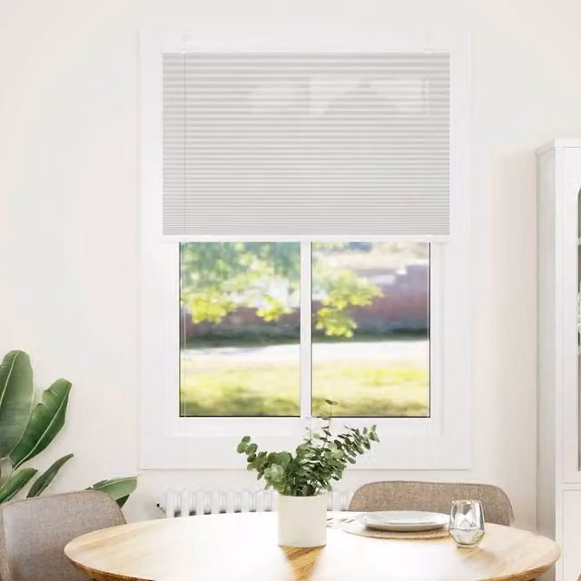 Berkfield Home Single Pleat Fabric Blind in Light Grey, W: 99.4 cm, H: 150 cm